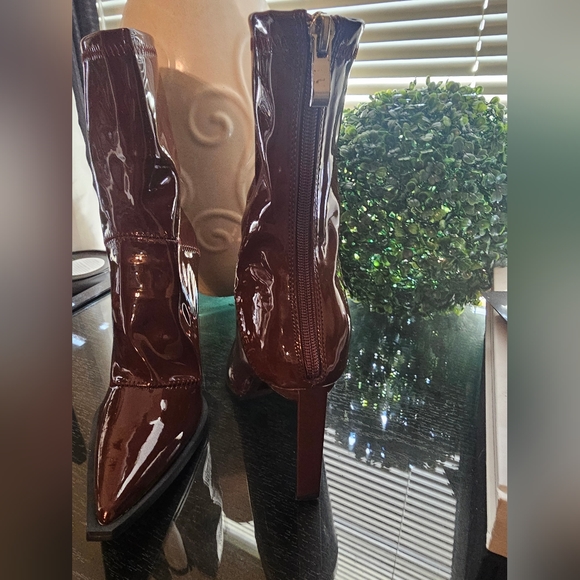 Brown Patent Leather Boots - Picture 6 of 9